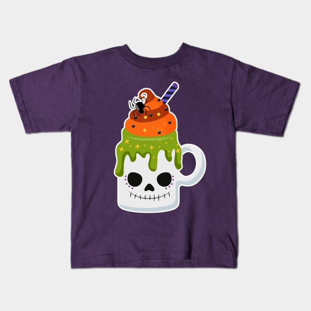 Cute Halloween Ice Cream Kids T-Shirt by Just a Cute World